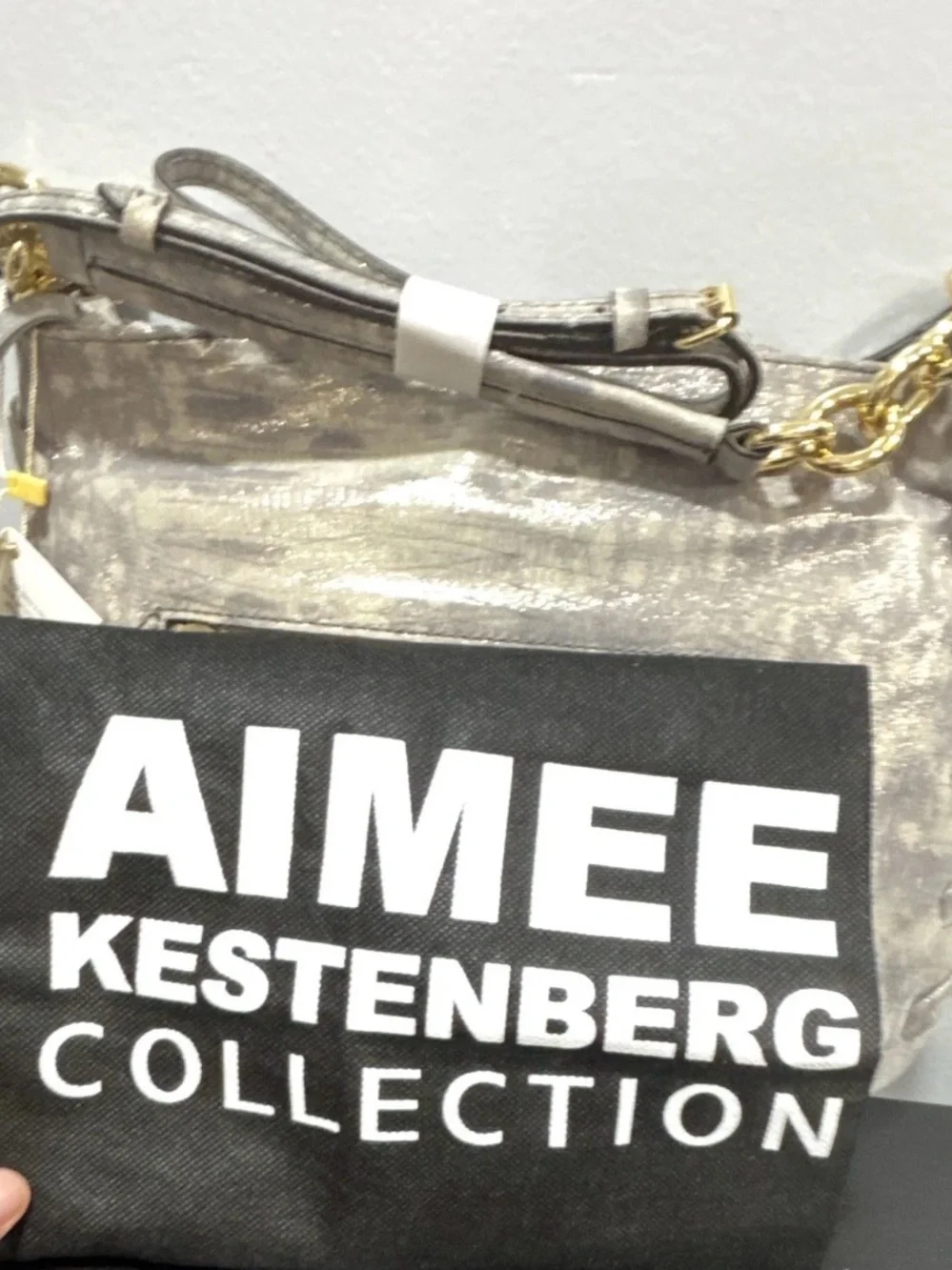 Aimee Kestenberg Metallic iridescent  crossbody purse Gold Hardware new bag